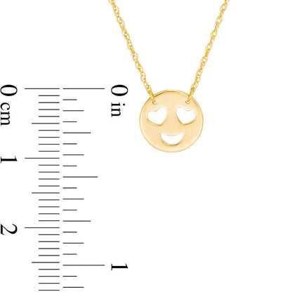 Love" Smiley Face Necklace in 14K Gold"