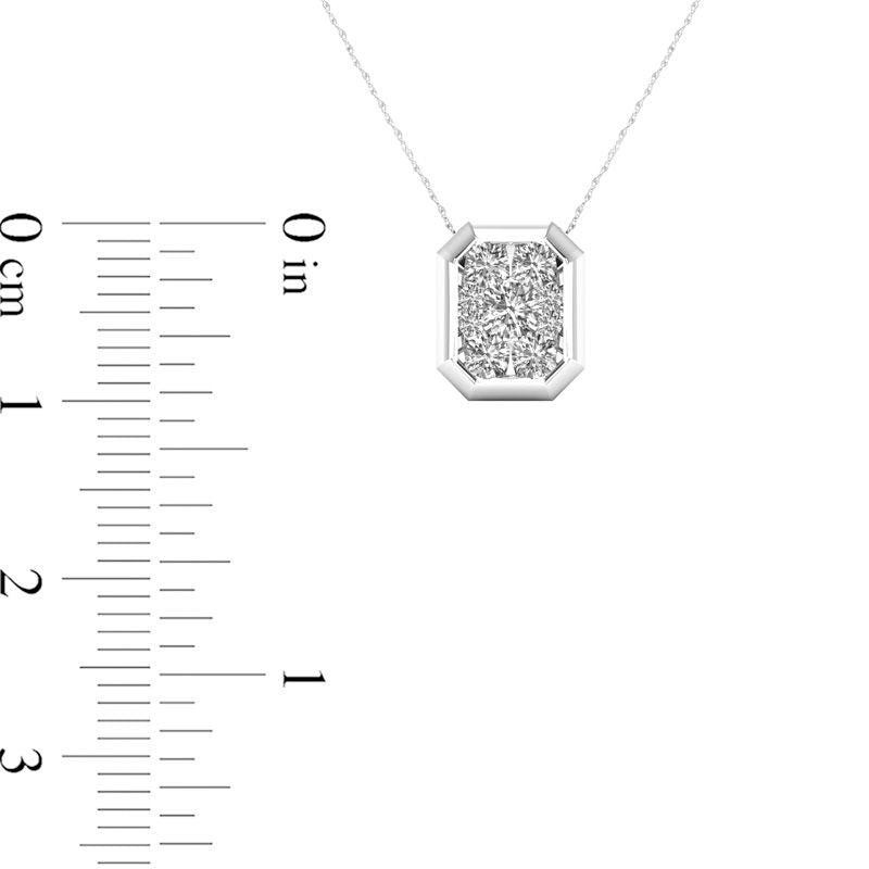 0.33 CT. T.W. Natural Diamond Octagon Frame Pendant in 10K White Gold