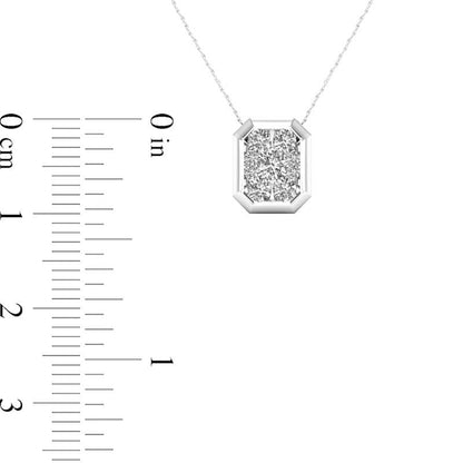 0.33 CT. T.W. Natural Diamond Octagon Frame Pendant in 10K White Gold
