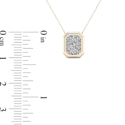 0.33 CT. T.W. Natural Diamond Octagon Frame Pendant in 10K Yellow Gold