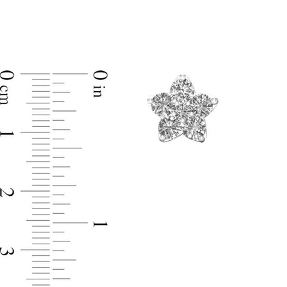 0.5 CT. T.W. Diamond Star Stud Earrings in 10K White Gold