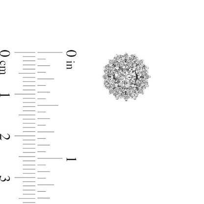 1.33 CT. T.W. Diamond Starburst Frame Stud Earrings in 10K White Gold