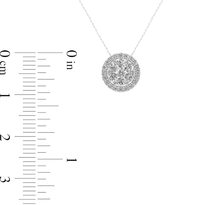 1 CT. T.W. Composite Natural Diamond Frame Pendant in 10K White Gold