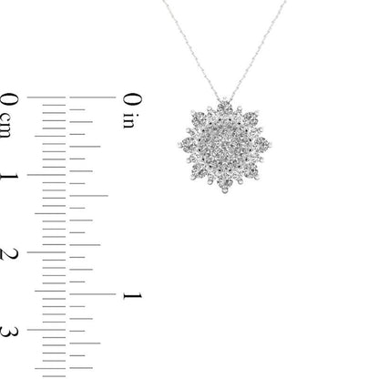 0.33 CT. T.W. Natural Diamond Sunburst Pendant in 10K White Gold