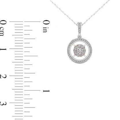 0.25 CT. T.W. Natural Diamond Double Frame Pendant in 10K Two-Tone Gold