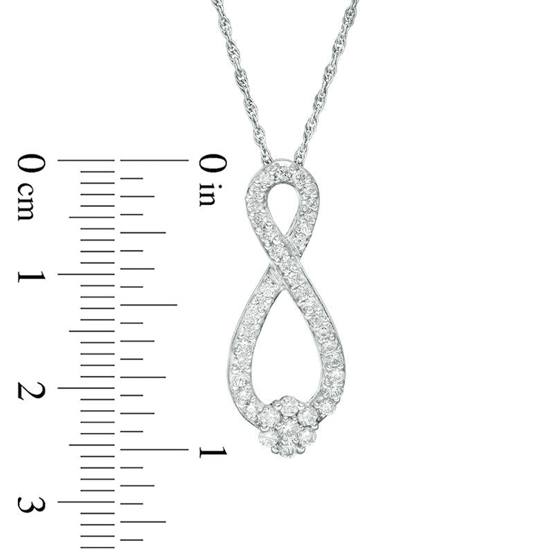 0.5 CT. T.W. Composite Natural Diamond Infinity Pendant in 10K White Gold