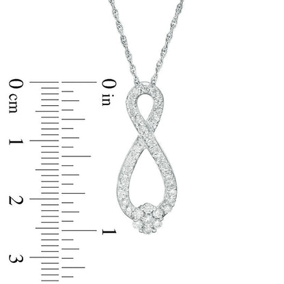0.5 CT. T.W. Composite Natural Diamond Infinity Pendant in 10K White Gold