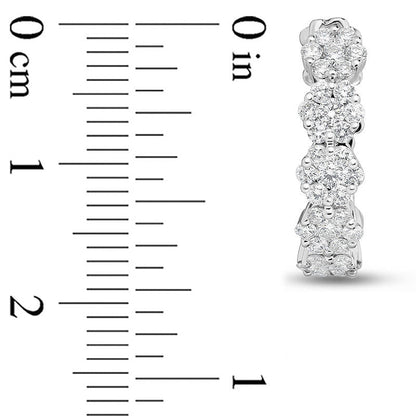 1 CT. T.W. Diamond Frame Hoop Earrings in 14K White Gold