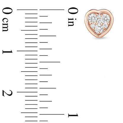 0.25 CT. T.W. Composite Diamond Heart Stud Earrings in 10K Rose Gold