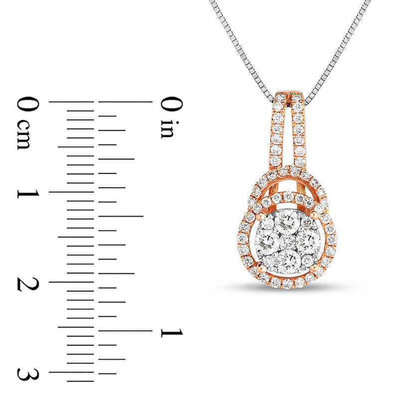 0.5 CT. T.W. Composite Natural Diamond Frame Pendant in 10K Two-Tone Gold