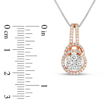 0.5 CT. T.W. Composite Natural Diamond Frame Pendant in 10K Two-Tone Gold