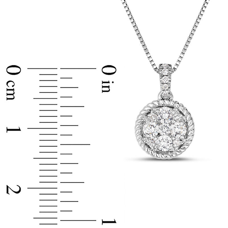 0.33 CT. T.W. Composite Natural Diamond Rope Frame Pendant in 10K White Gold