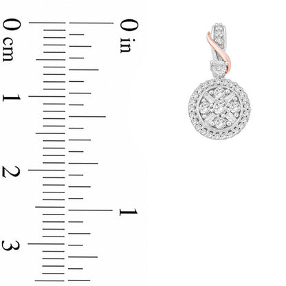 0.5 CT. T.W. Composite Diamond Frame Ribbon Drop Earrings in 10K Two-Tone Gold
