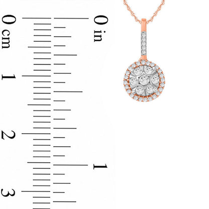 0.17 CT. T.W. Composite Natural Diamond Frame Pendant in 10K Rose Gold