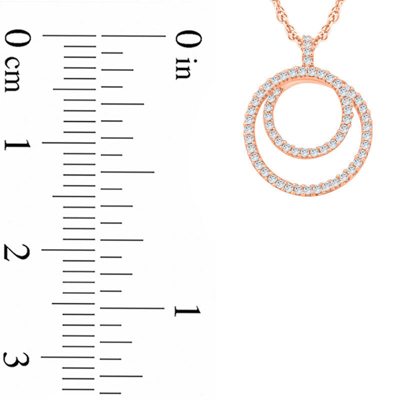0.17 CT. T.W. Natural Diamond Spiral Pendant in 10K Rose Gold