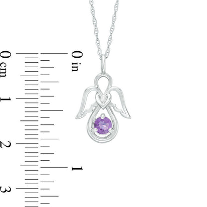4.0mm Amethyst Angel Pendant in 10K White Gold