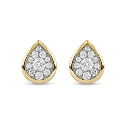 0.5 CT. T.W. Diamond Teardrop Frame Stud Earrings in 10K Gold