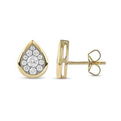 0.5 CT. T.W. Diamond Teardrop Frame Stud Earrings in 10K Gold