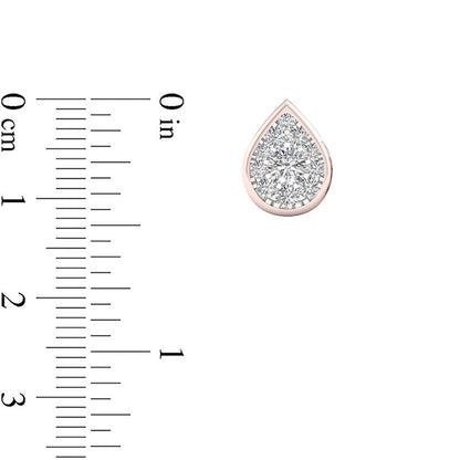 0.5 CT. T.W. Diamond Teardrop Frame Stud Earrings in 10K Rose Gold