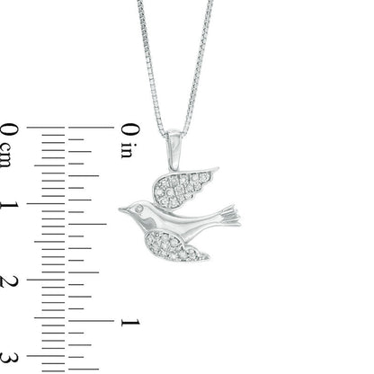 0.17 CT. T.W. Natural Diamond Dove Pendant in Sterling Silver