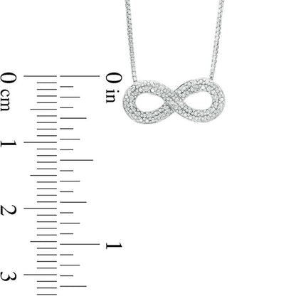 0.05 CT. T.W. Natural Diamond Sideways Infinity Necklace in Sterling Silver