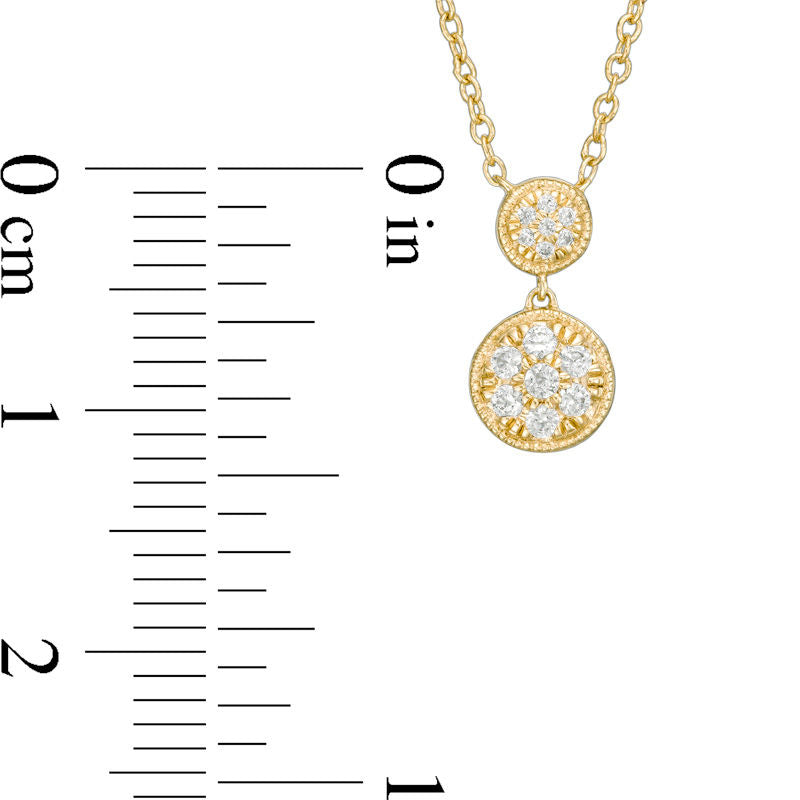 0.13 CT. T.W. Composite Natural Diamond Antique Vintage-Style Necklace in 14K Gold