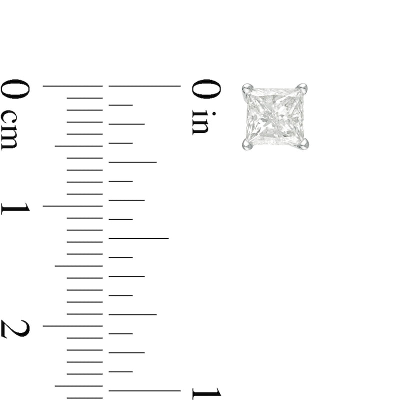 1.2 CT. T.W. Princess-Cut Diamond Solitaire Stud Earrings in 14K White Gold