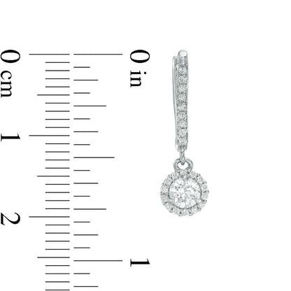 0.75 CT. T.W. Diamond Frame Drop Earrings in 10K White Gold