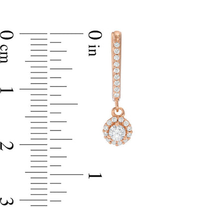 0.5 CT. T.W. Diamond Frame Drop Earrings in 10K Rose Gold