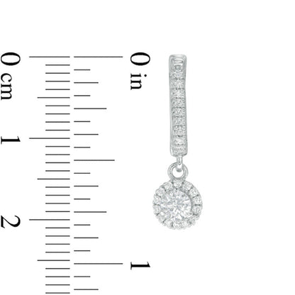 0.63 CT. T.W. Diamond Frame Drop Earrings in 10K White Gold
