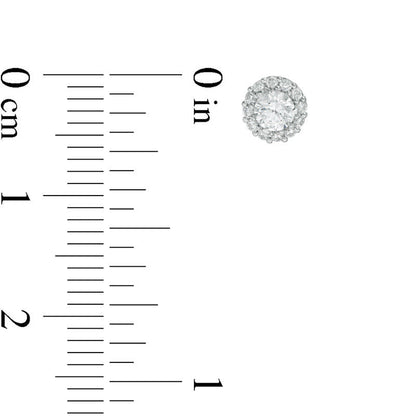 0.5 CT. T.W. Diamond Frame Stud Earrings in 10K White Gold