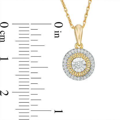 0.1 CT. T.W. Natural Diamond Frame Pendant in 10K Yellow Gold