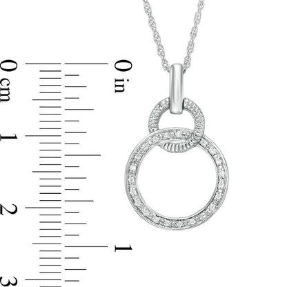 0.05 CT. T.W. Natural Diamond Interlocking Circles Pendant in Sterling Silver
