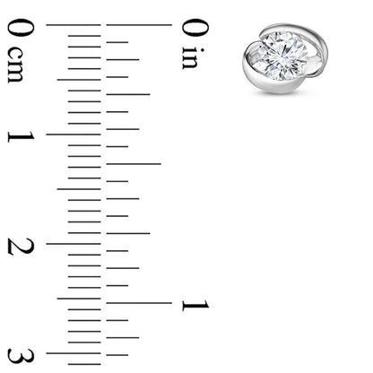 0.5 CT. T.W. Diamond Solitaire Ribbon Stud Earrings in 14K White Gold