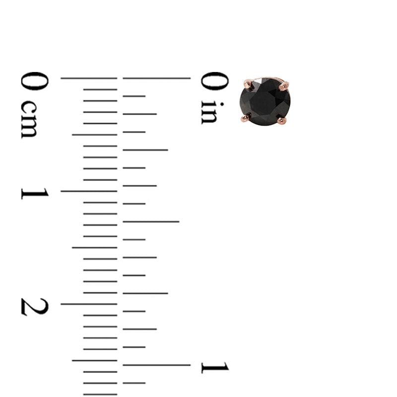0.63 CT. T.W. Enhanced Black Diamond Solitaire Stud Earrings in 14K Rose Gold