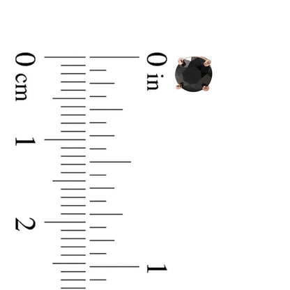 0.63 CT. T.W. Enhanced Black Diamond Solitaire Stud Earrings in 14K Rose Gold