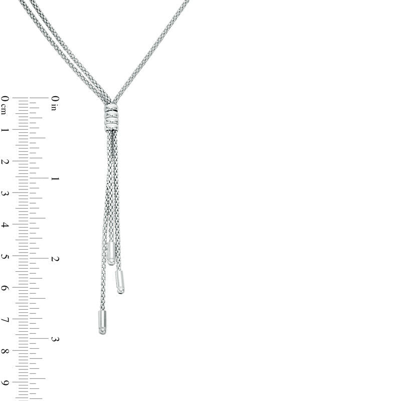 Multi-Strand Y" Lariat-Style Necklace in Sterling Silver - 17""