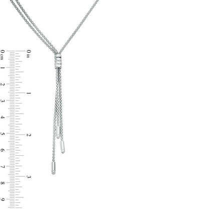 Multi-Strand Y" Lariat-Style Necklace in Sterling Silver - 17""