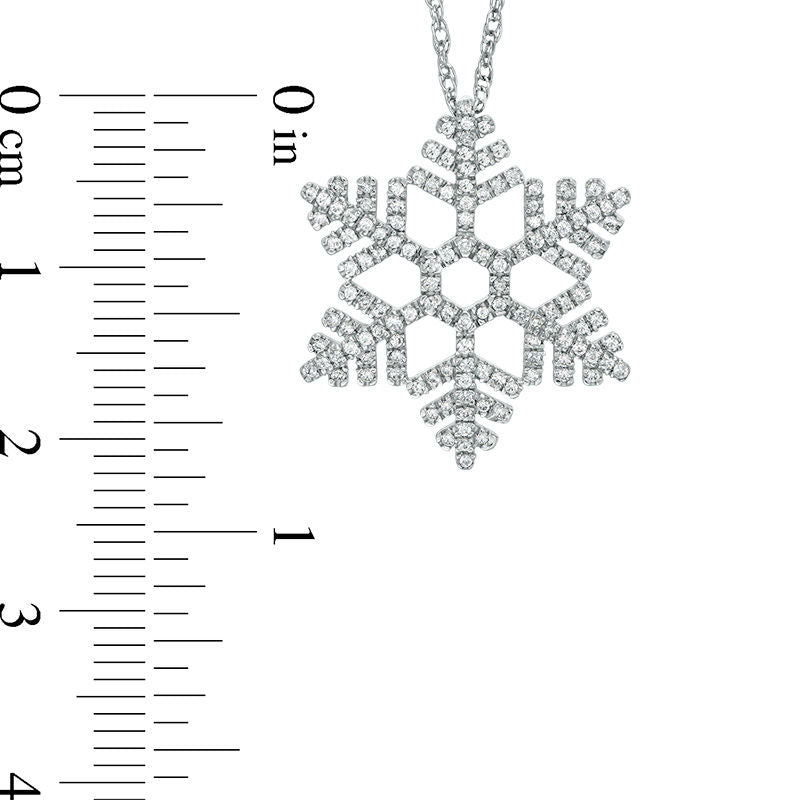 0.33 CT. T.W. Natural Diamond Snowflake Pendant in 10K White Gold