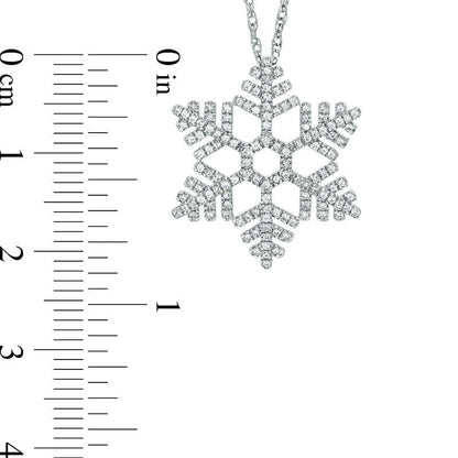 0.33 CT. T.W. Natural Diamond Snowflake Pendant in 10K White Gold