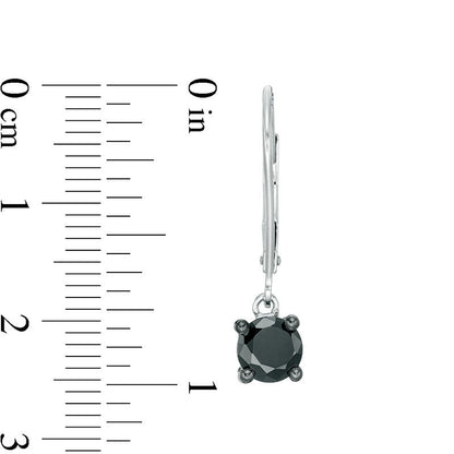 1.25 CT. T.W. Enhanced Black Diamond Solitaire Drop Earrings in 10K White Gold