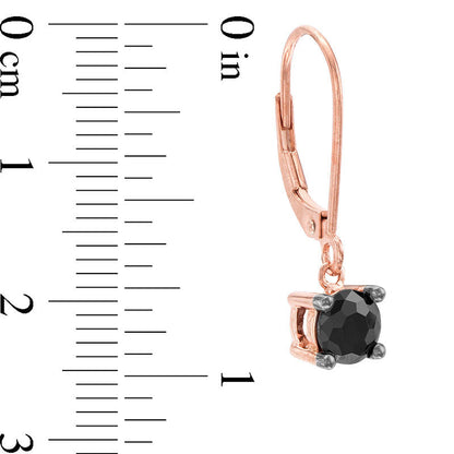 1.25 CT. T.W. Enhanced Black Diamond Solitaire Drop Earrings in 10K Rose Gold
