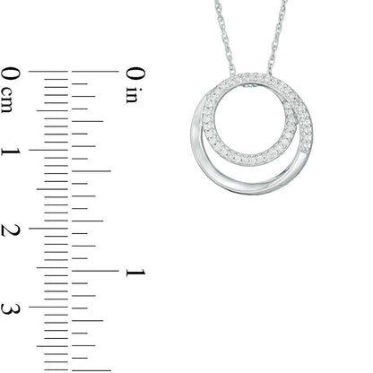 0.13 CT. T.W. Natural Diamond Spiral Open Circle Pendant in Sterling Silver
