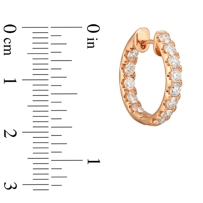 2 CT. T.W. Diamond Inside-Out Hoop Earrings in 14K Rose Gold