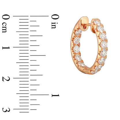 2 CT. T.W. Diamond Inside-Out Hoop Earrings in 14K Rose Gold