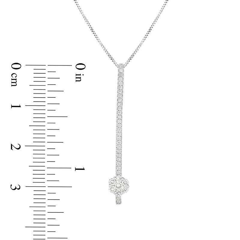 0.25 CT. T.W. Composite Natural Diamond Vertical Bar Pendant in 10K White Gold