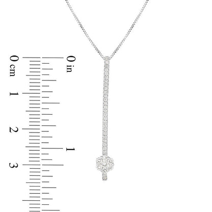0.25 CT. T.W. Composite Natural Diamond Vertical Bar Pendant in 10K White Gold