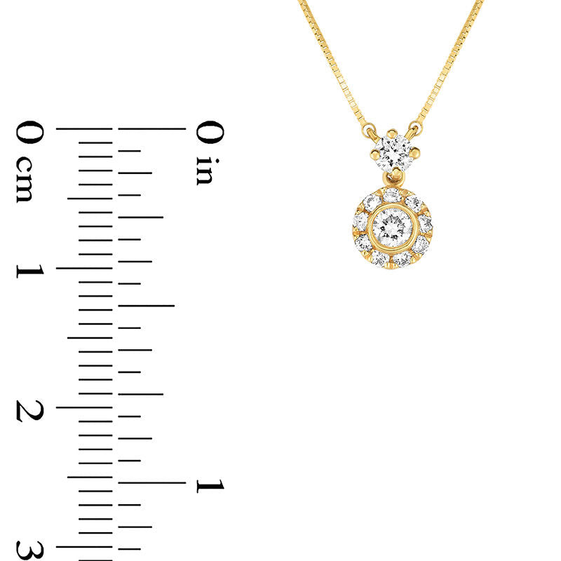 0.25 CT. T.W. Natural Diamond Frame Necklace in 10K Yellow Gold