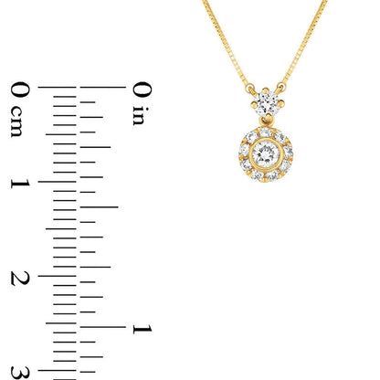 0.25 CT. T.W. Natural Diamond Frame Necklace in 10K Yellow Gold