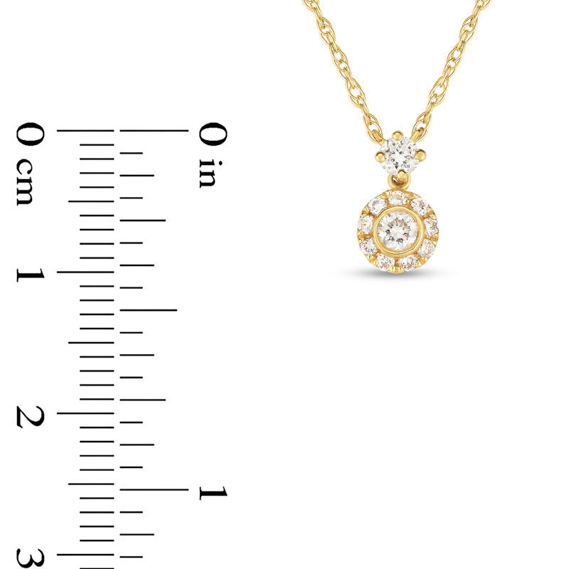 0.25 CT. T.W. Natural Diamond Frame Necklace in 10K Yellow Gold